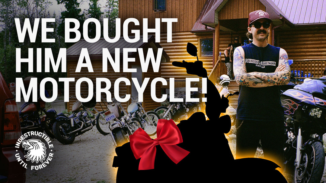 We bought our friend Jake a new Harley as a wedding gift..